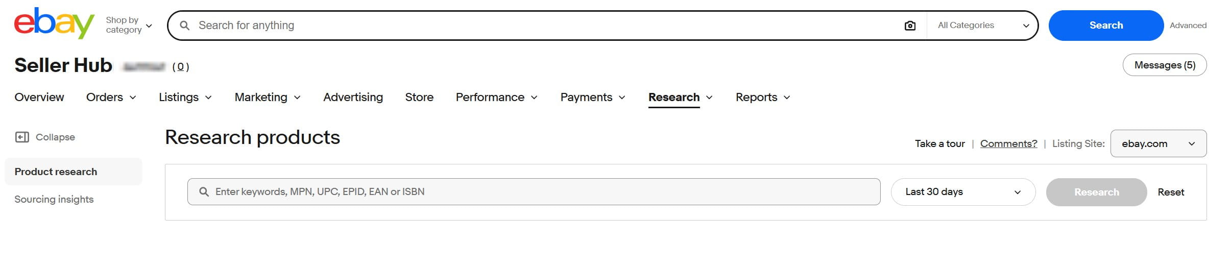 Product Research in Seller Hub