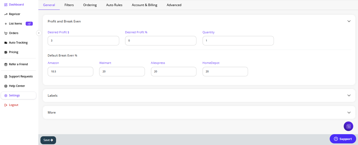 Yaballe dashboard