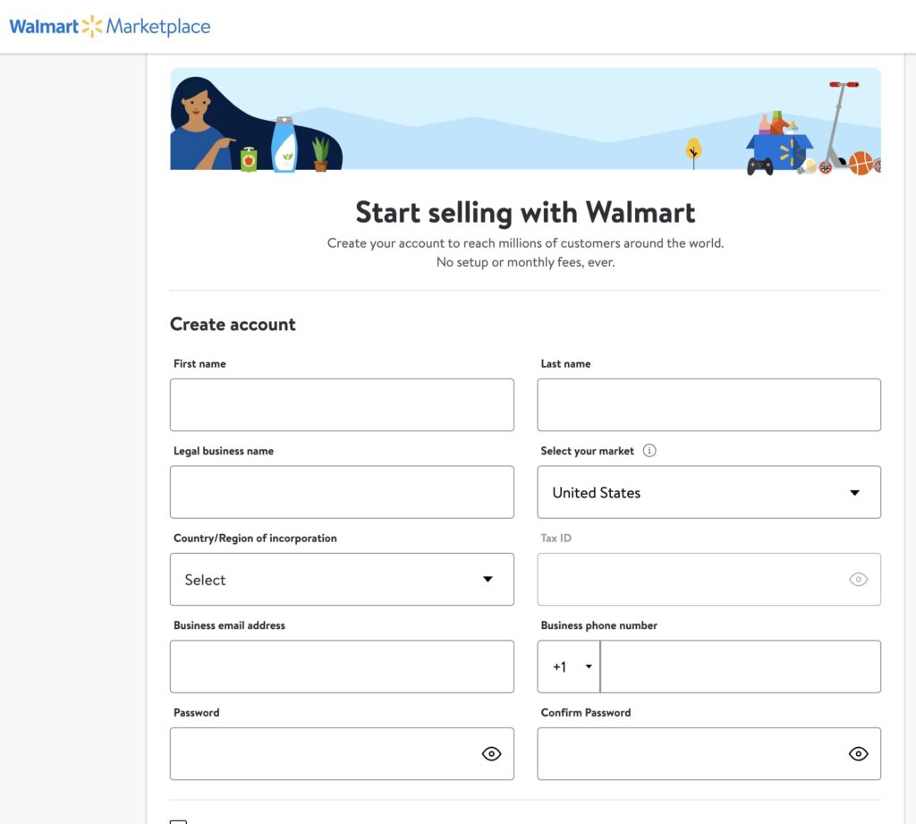 Веб-сайт Walmart Marketplace