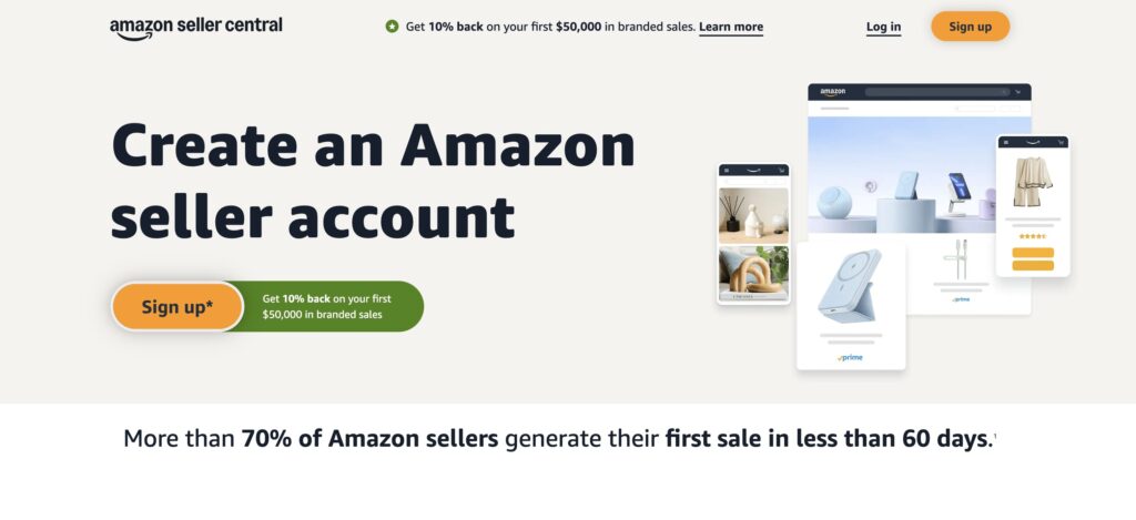 Create an Amazon seller account