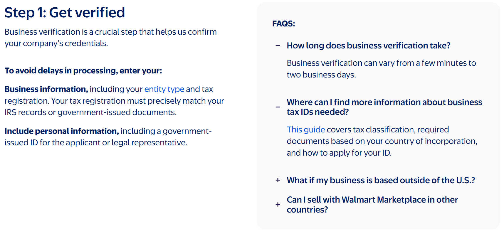 Walmart business verification