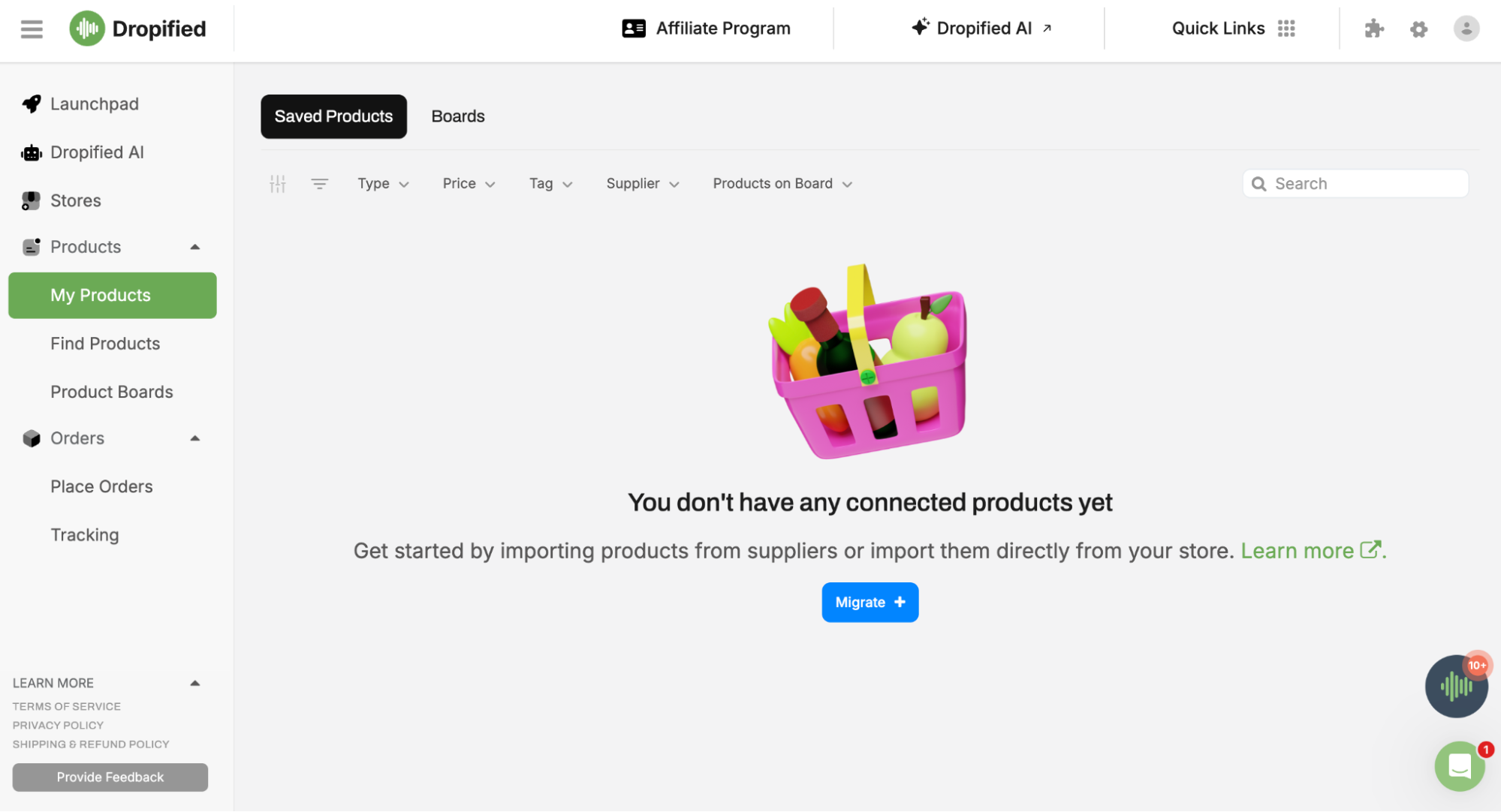 Dropified Interface