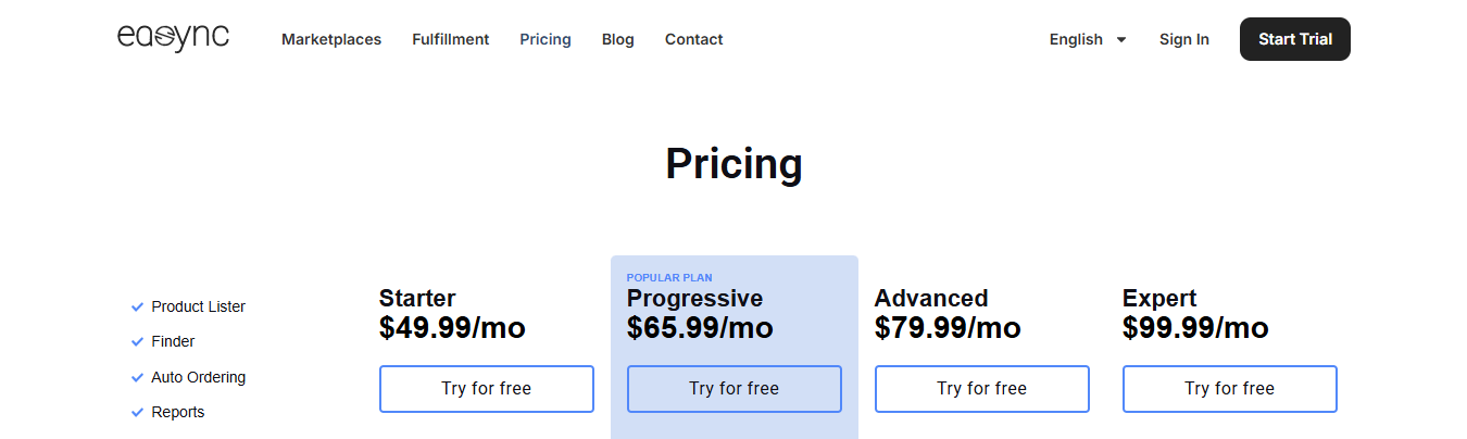 easync - pricing