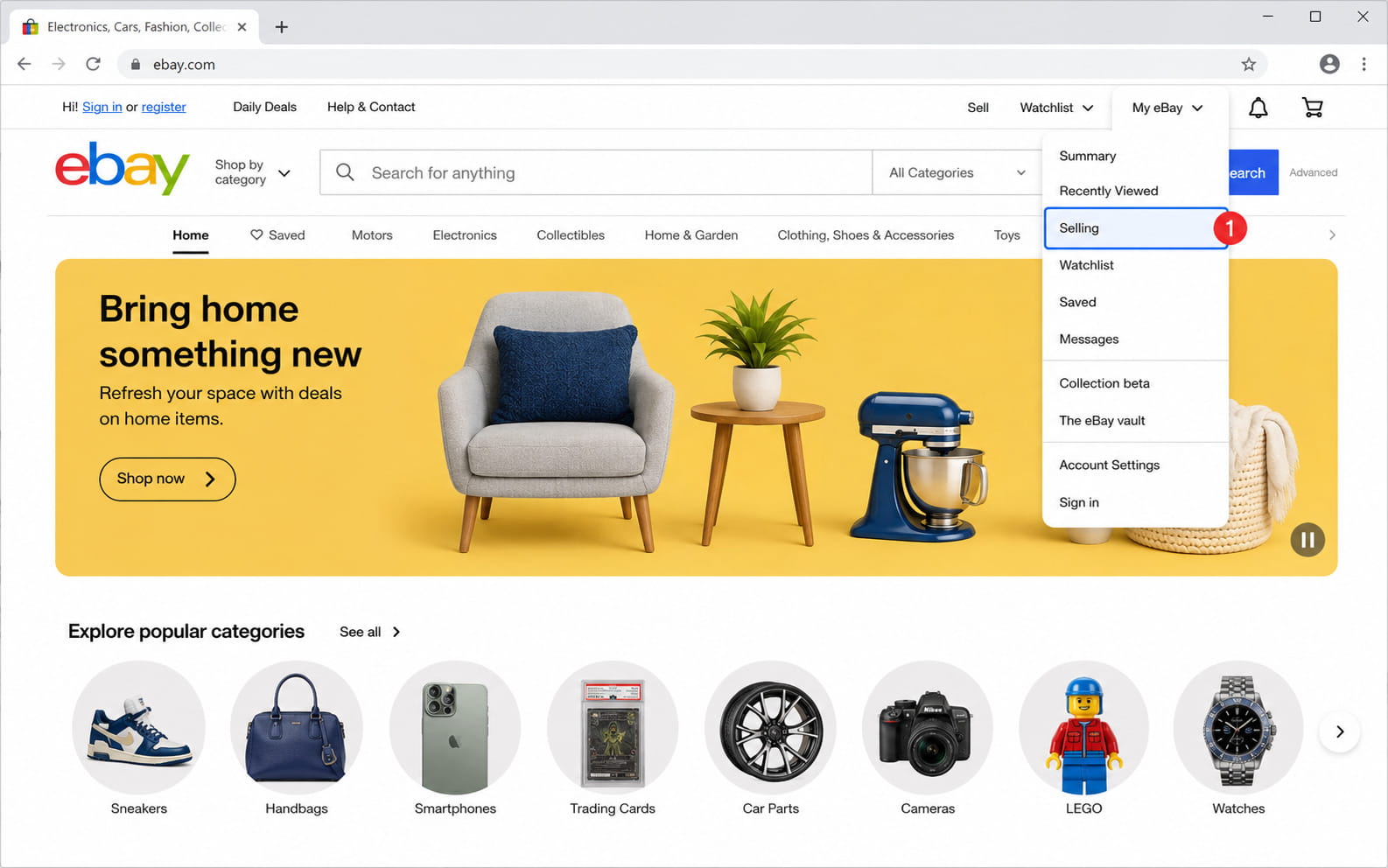 Your eBay seller account