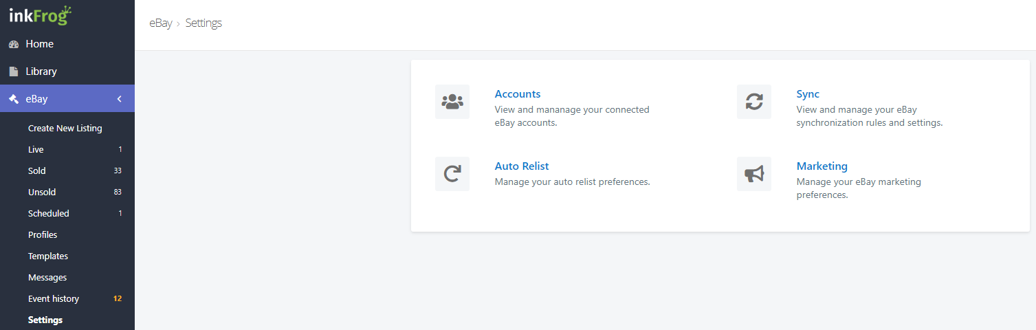 Inkfrog dashboard