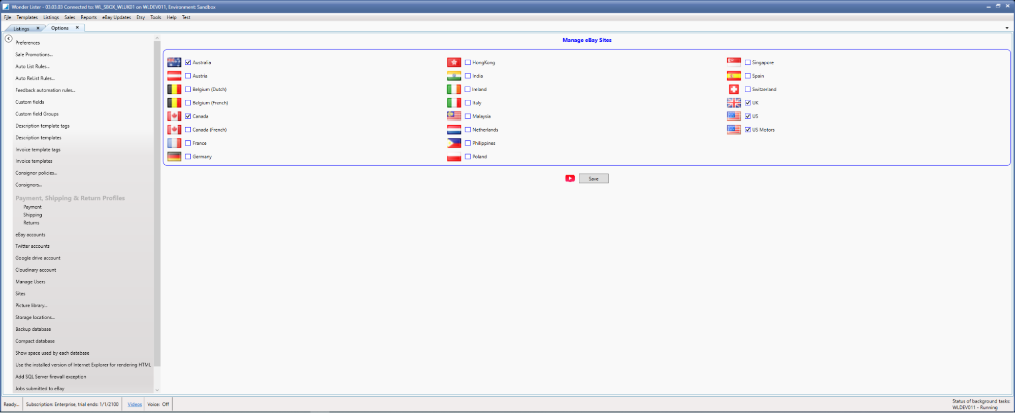 WonderLister dashboard