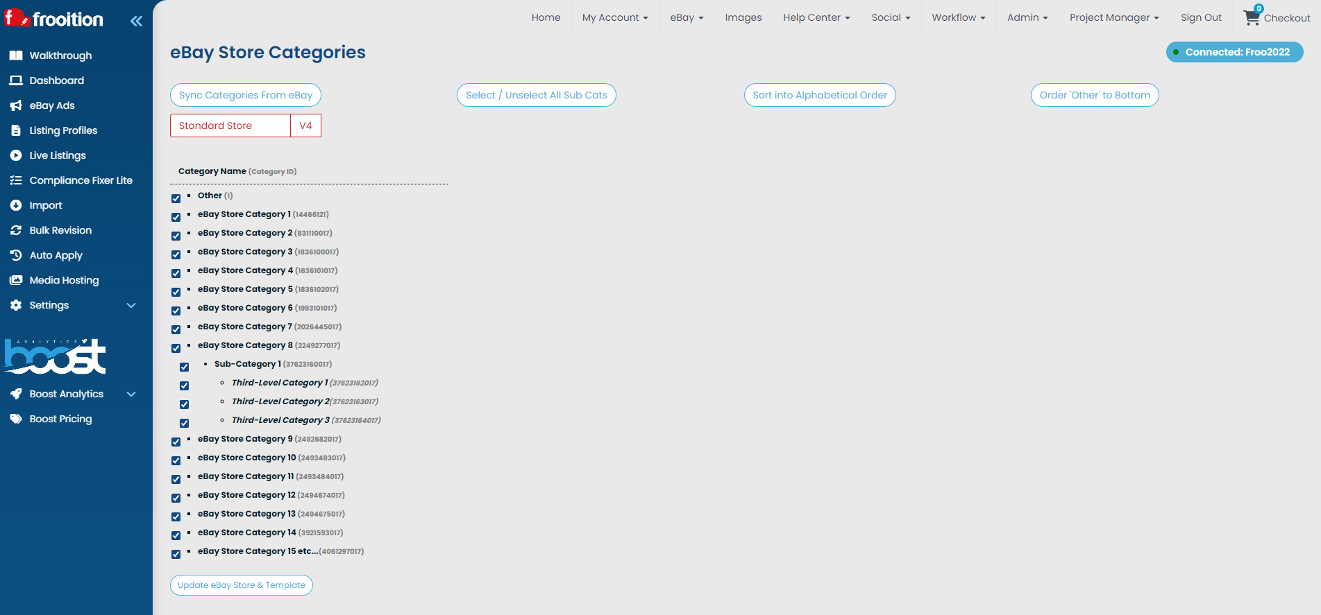 Frooition dashboard