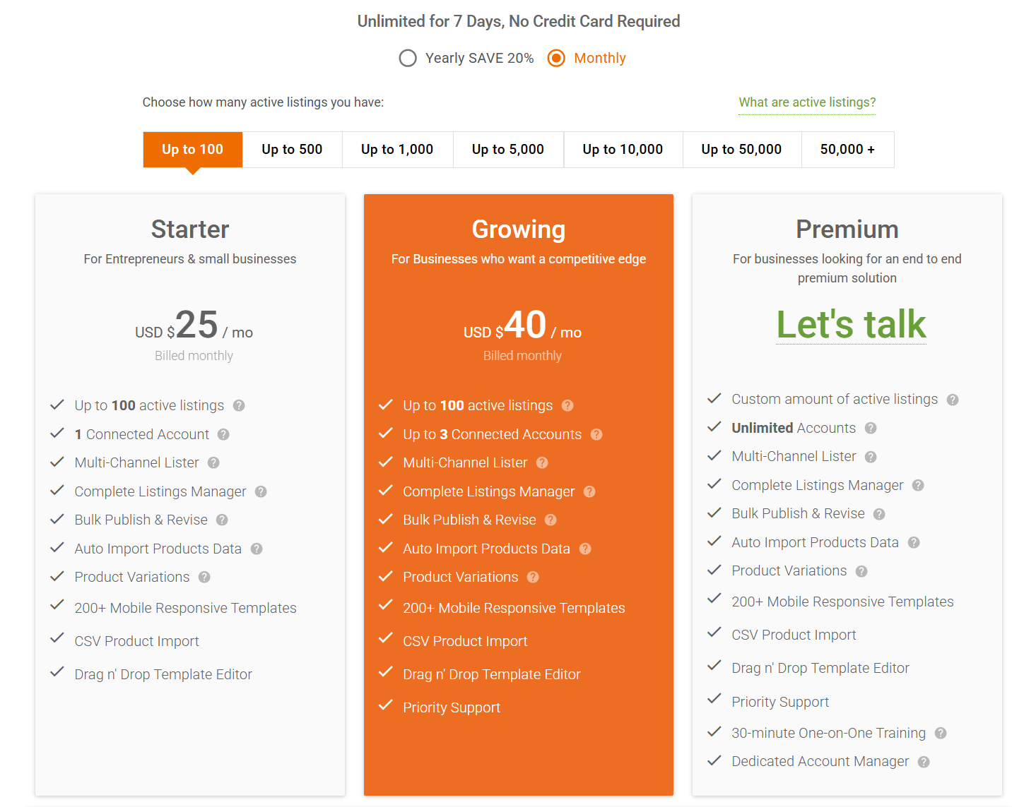 CrazyLister Pricing
