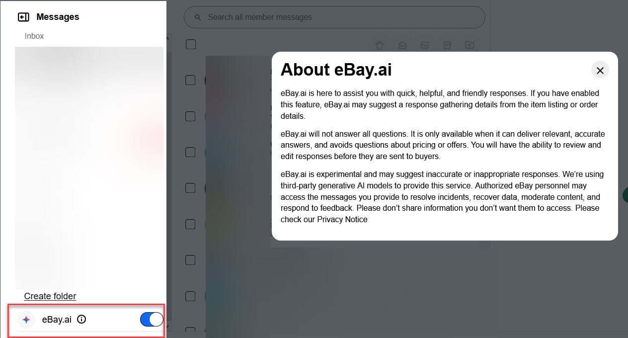 eBay AI Assistant for Messages