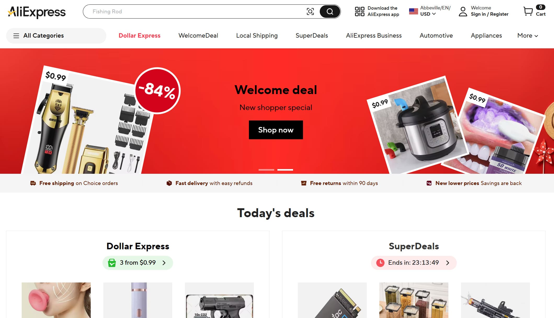 AliExpress landing