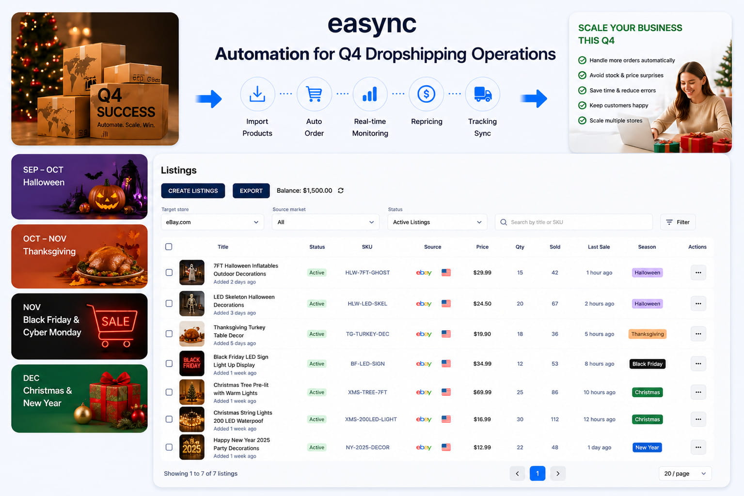 Easync Automation for Q4 Dropshipping Operations