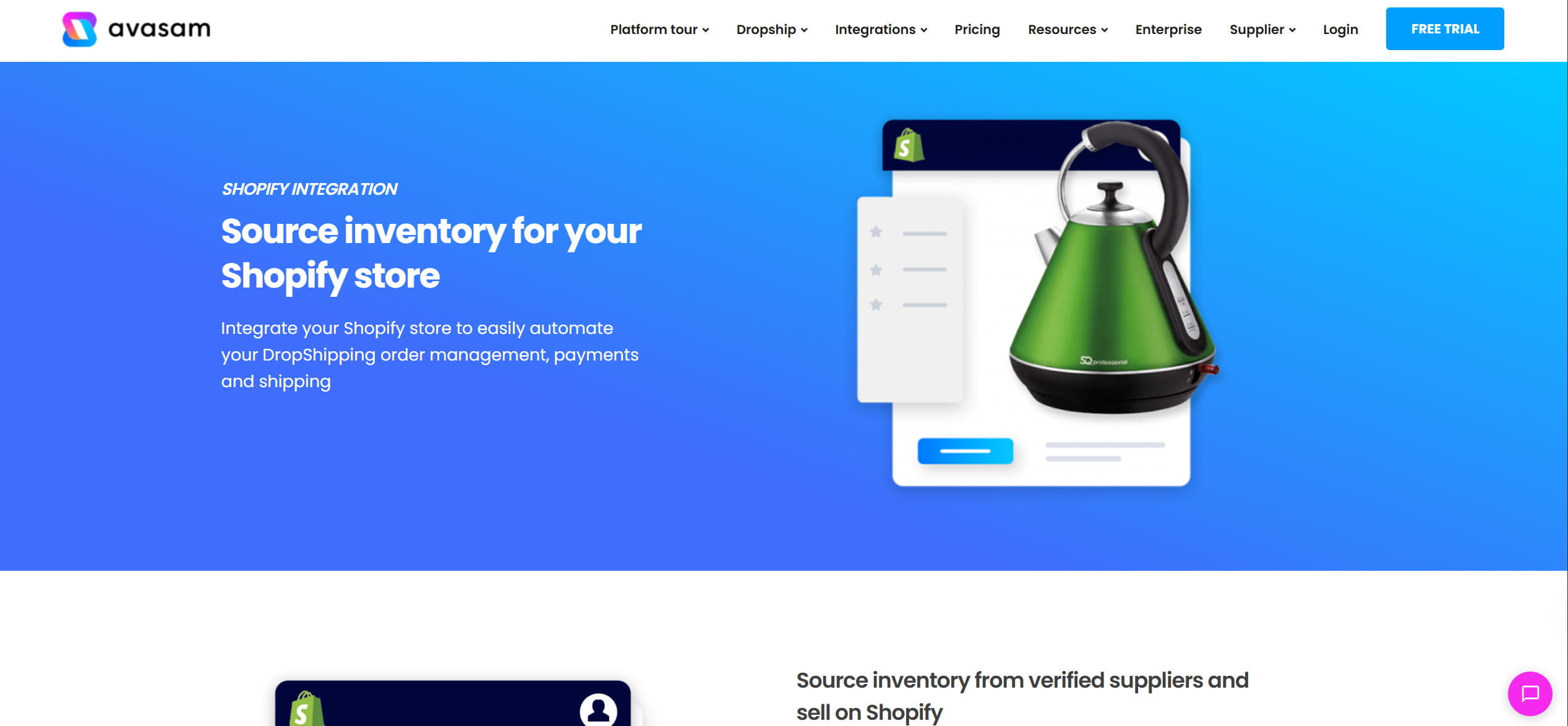 Avasam — the default for UK-based sellers