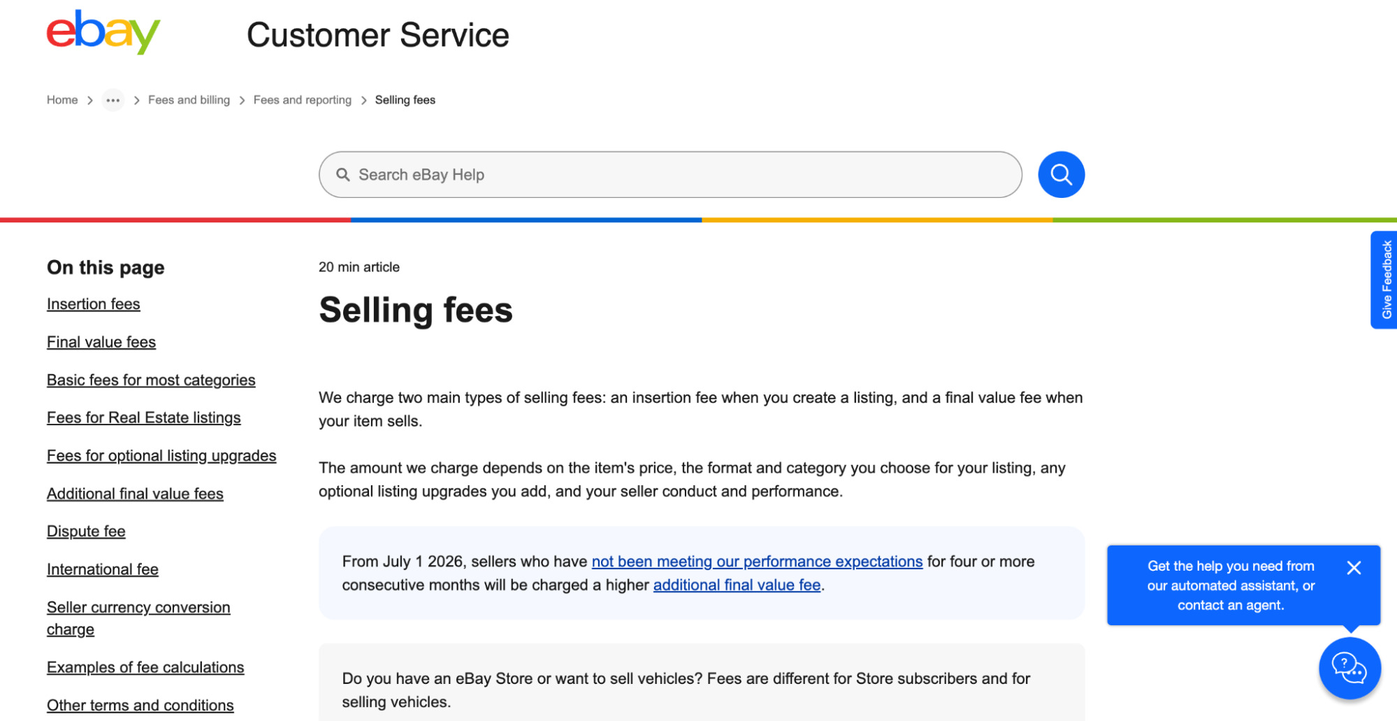 eBay’s Fee Structure 