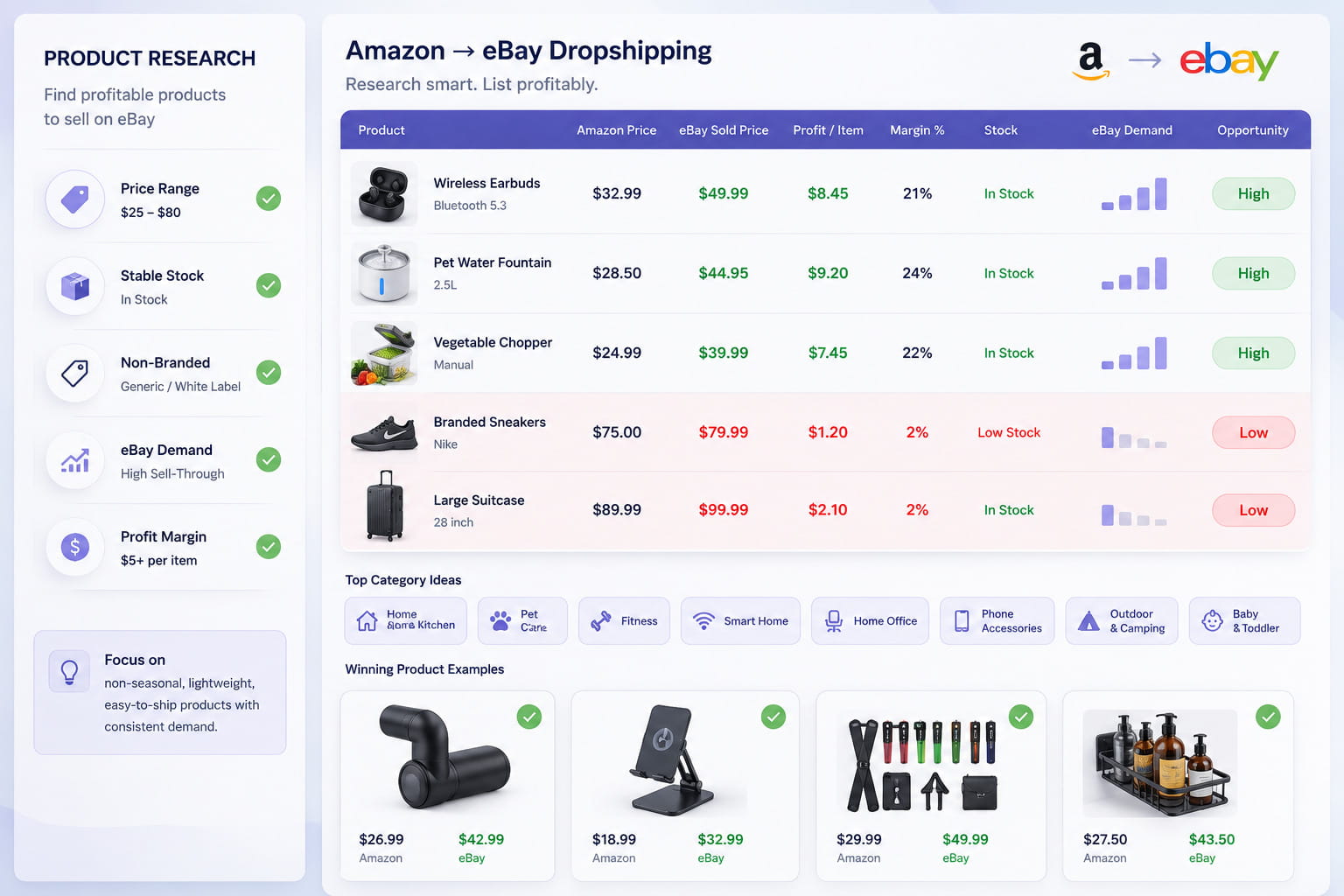 How to Choose the Best Products to Dropship from Amazon to eBay