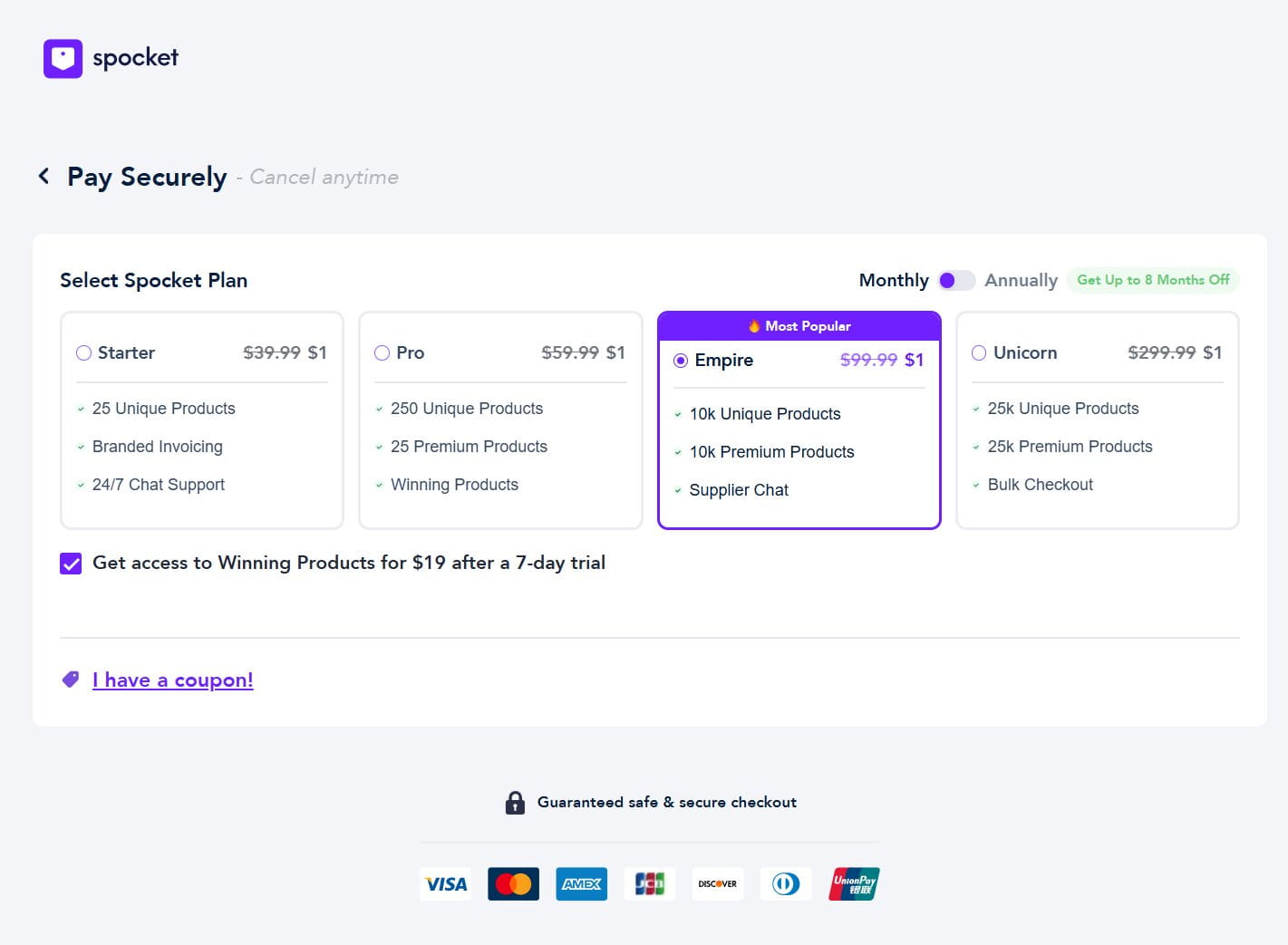 Spocket Pricing