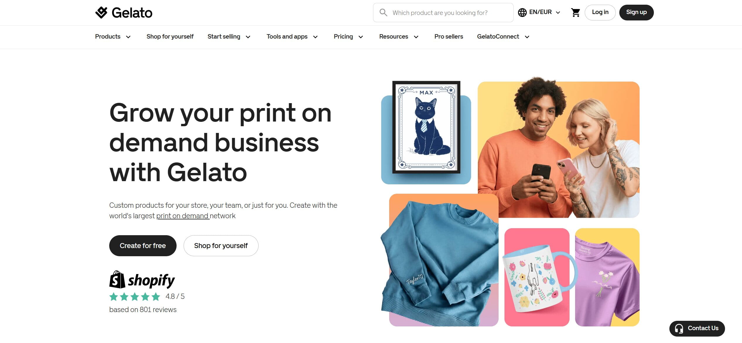 Gelato — local printing, narrow catalog