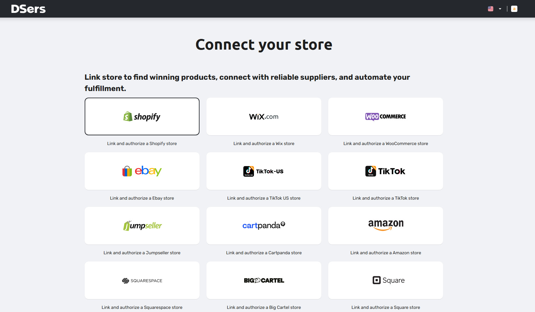 DSers supports a wider range of supported ecommerce marketplaces