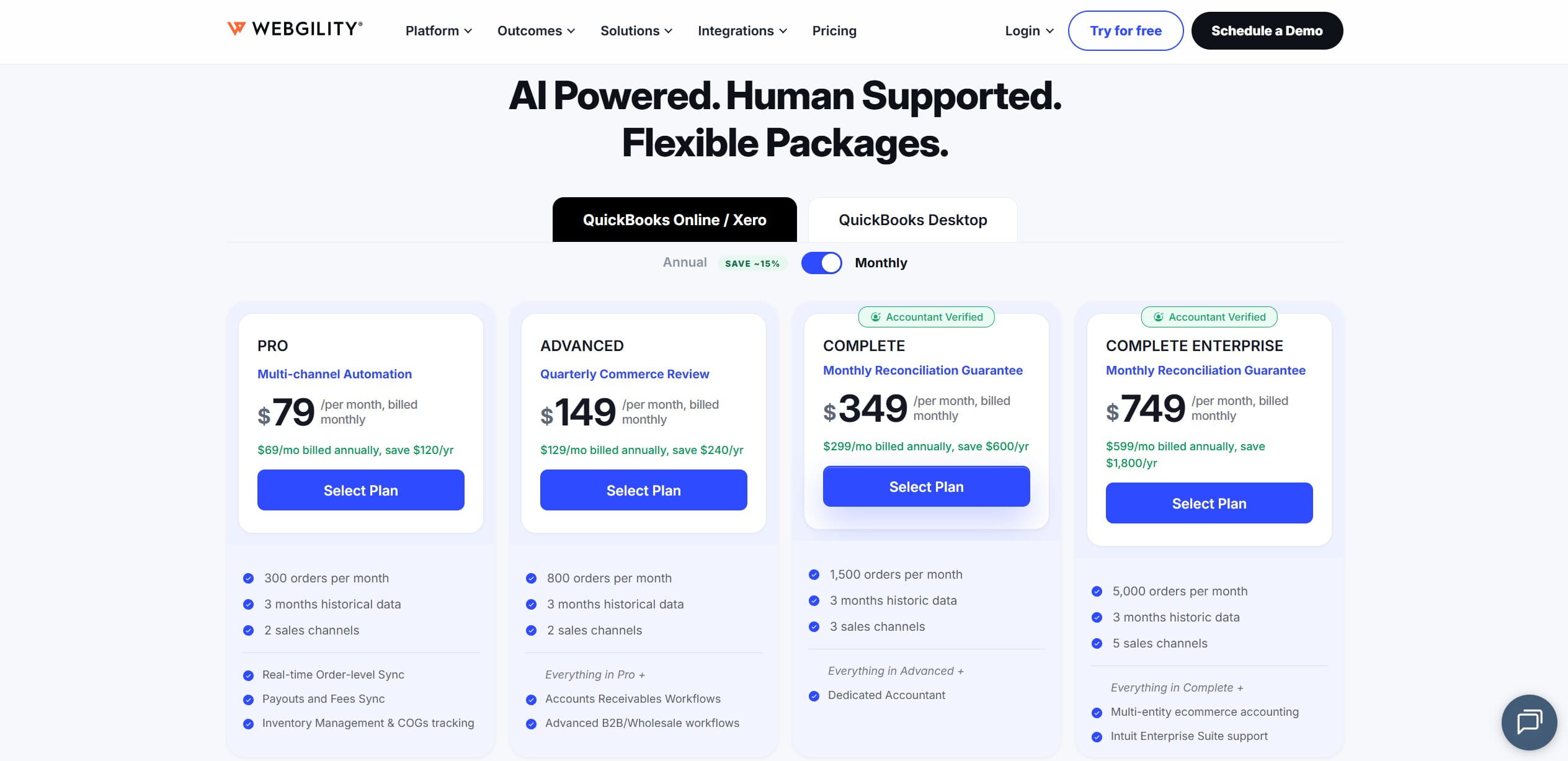 Webgility Pricing