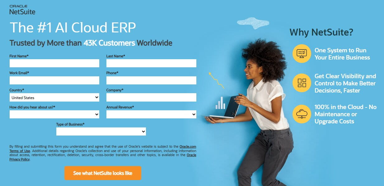 NetSuite: Best for Enterprise Scalability ($10M+ GMV)
