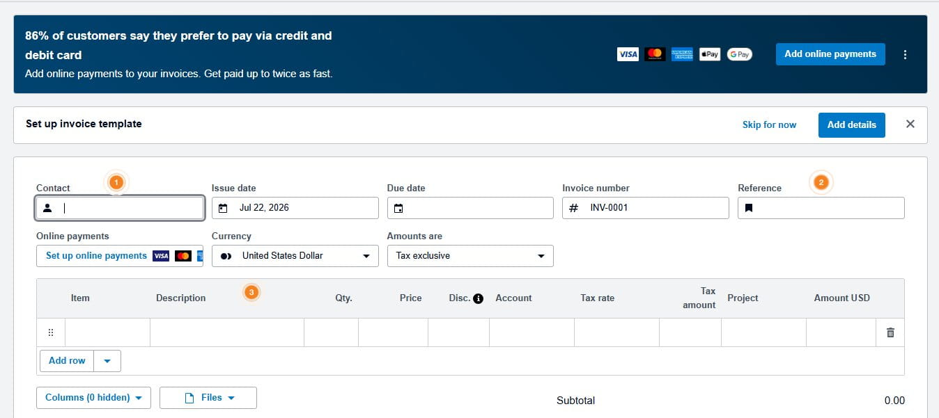 Xero dashboard