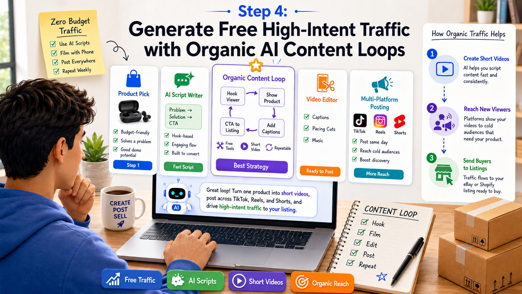Generating Free High-Intent Traffic via Organic AI Content Loops