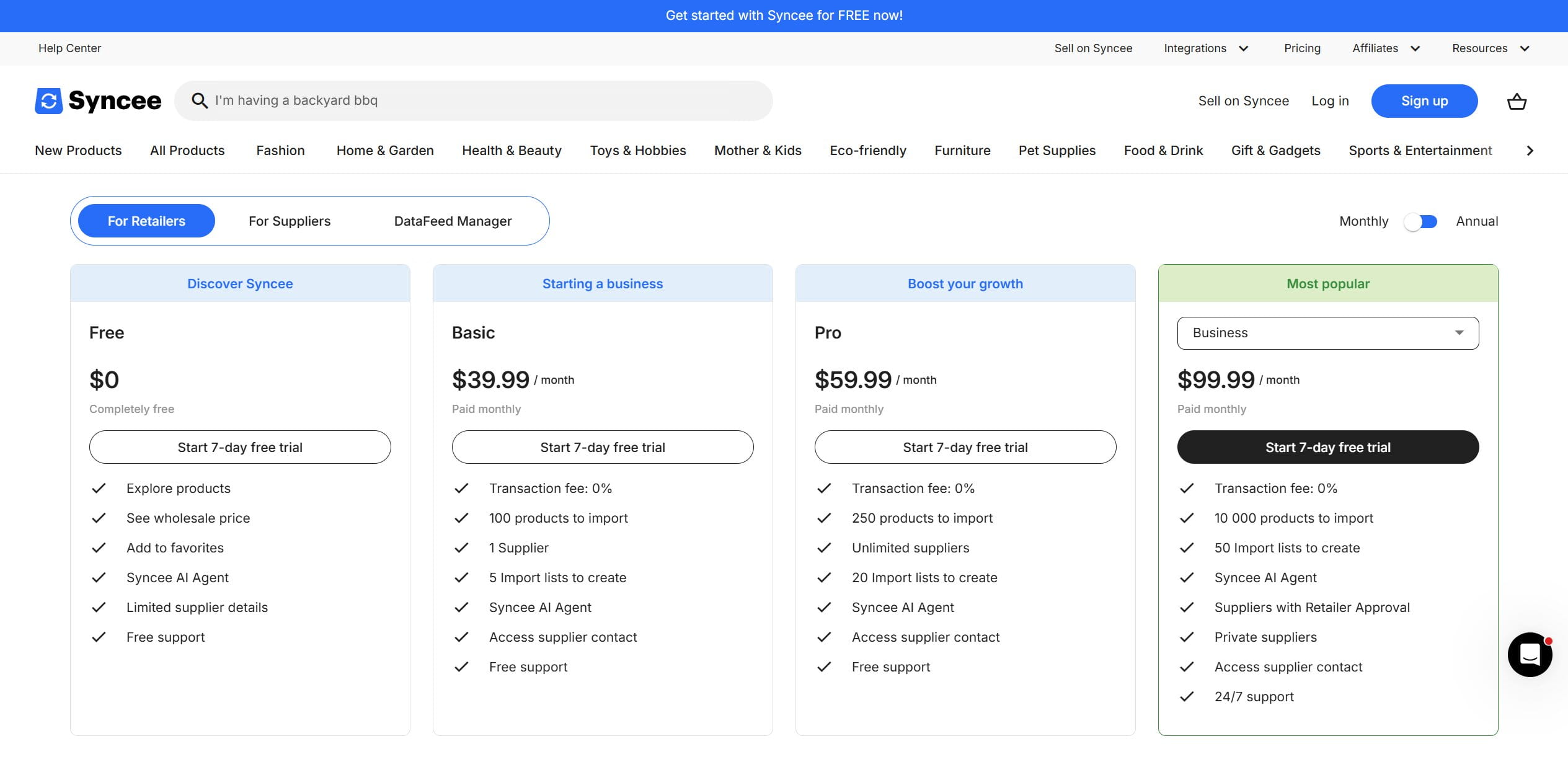Syncee Pricing
