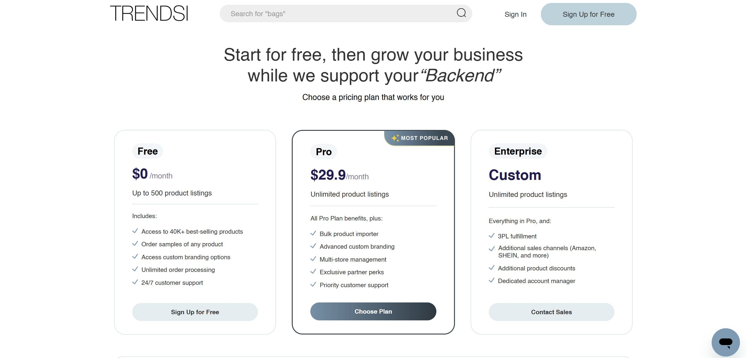 Trendsi Pricing