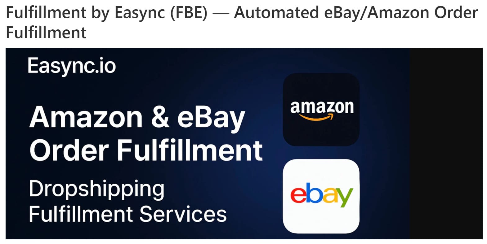 Fulfillment by Easync (FBE)