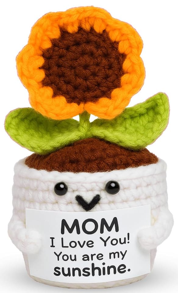 Handmade Crochet Sunflower Pot (Mom Gift)