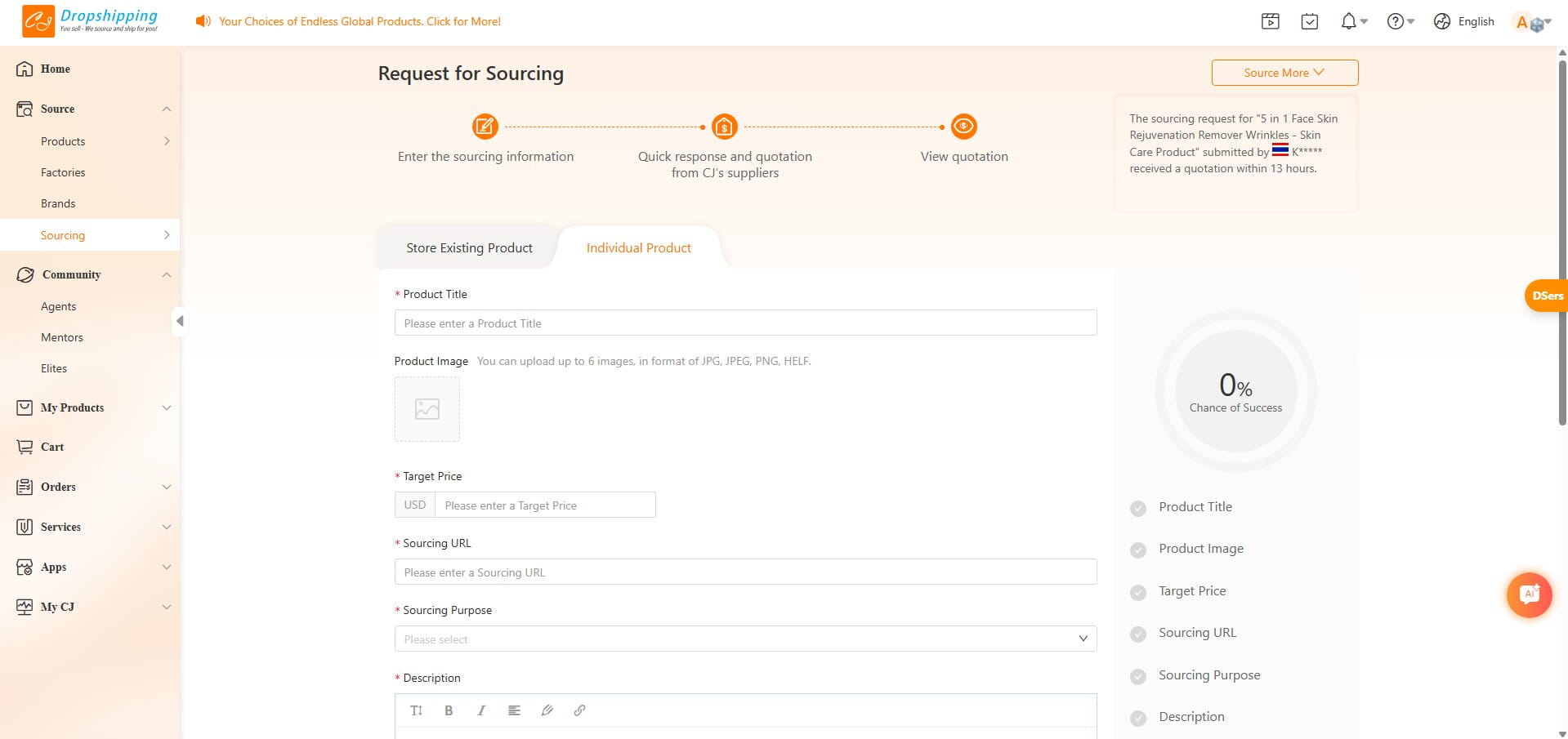 Sourcing Products Through CJ Dropshipping