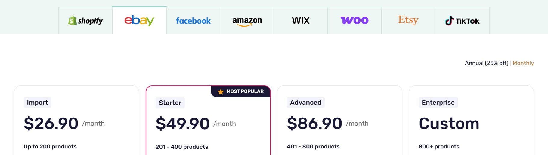 AutoDS pricing eBay