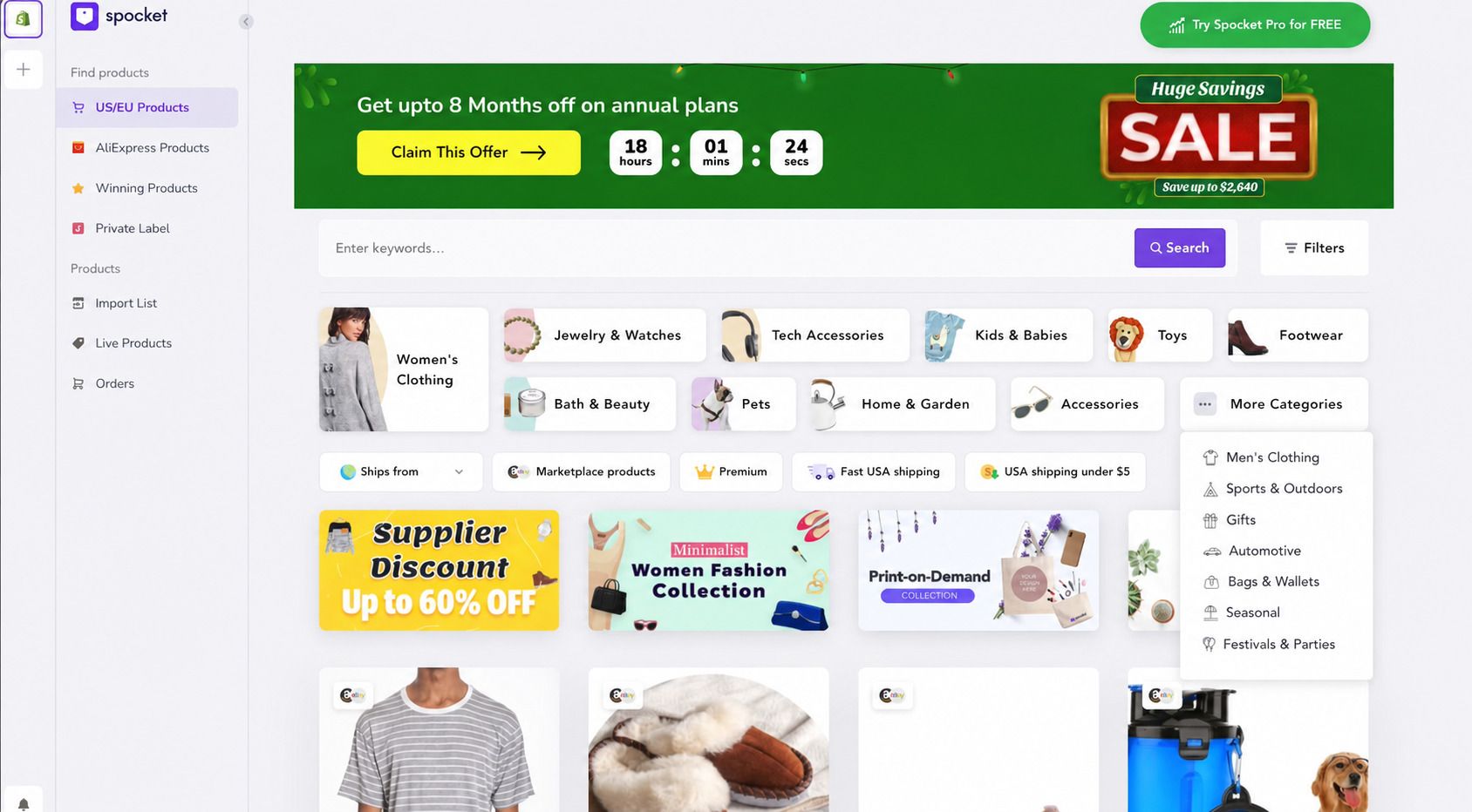 Spocket Ürünleri: Katalog, Tedarikçiler ve Ürün Keşfi
