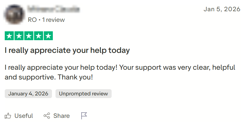 Positive Bewertung von SaleHoo auf Trustpilot